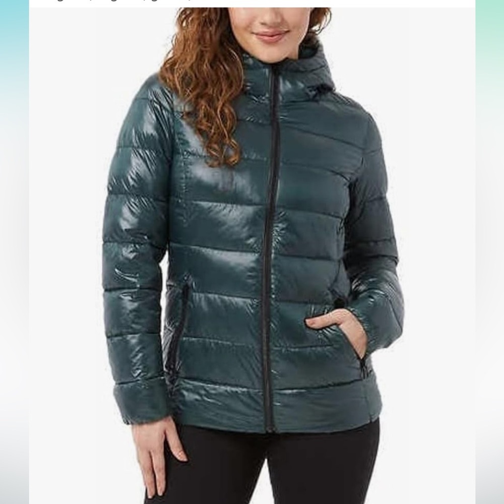 32 Degrees Heat Dark Teal Green Puffer Coat MEDIUM